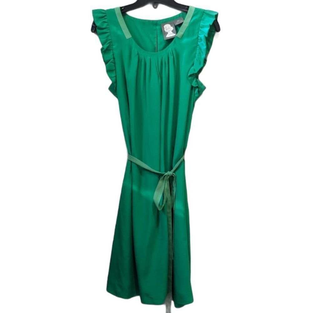 GIRLS FROM SAVOY Anthropology Green Silk Dress